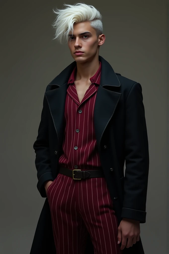 masterpiece, high quality, young, holding long plaid skirt, digital camera, White jacket, rubio, Looking forward, looking to the camera, full body and be a man