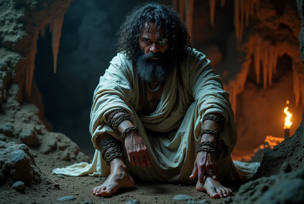Bible Character Job, very old, My body is covered in worms and scabs, I notice my skin cracking and oozing pus.
