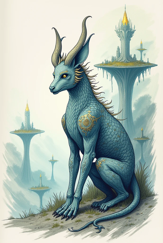 1person, Animorph_Andalite, (taur:1.6), tail blade, antennae, full body, (standing on shore with one leg in the water), beautiful face, detailed eyes, detailed face, (masterpiece:1.2), hires, ultra-high resolution, 8K, high quality, (sharp focus:1.2), clean, crisp, cinematic,<lora:Andalite-30:0.9>