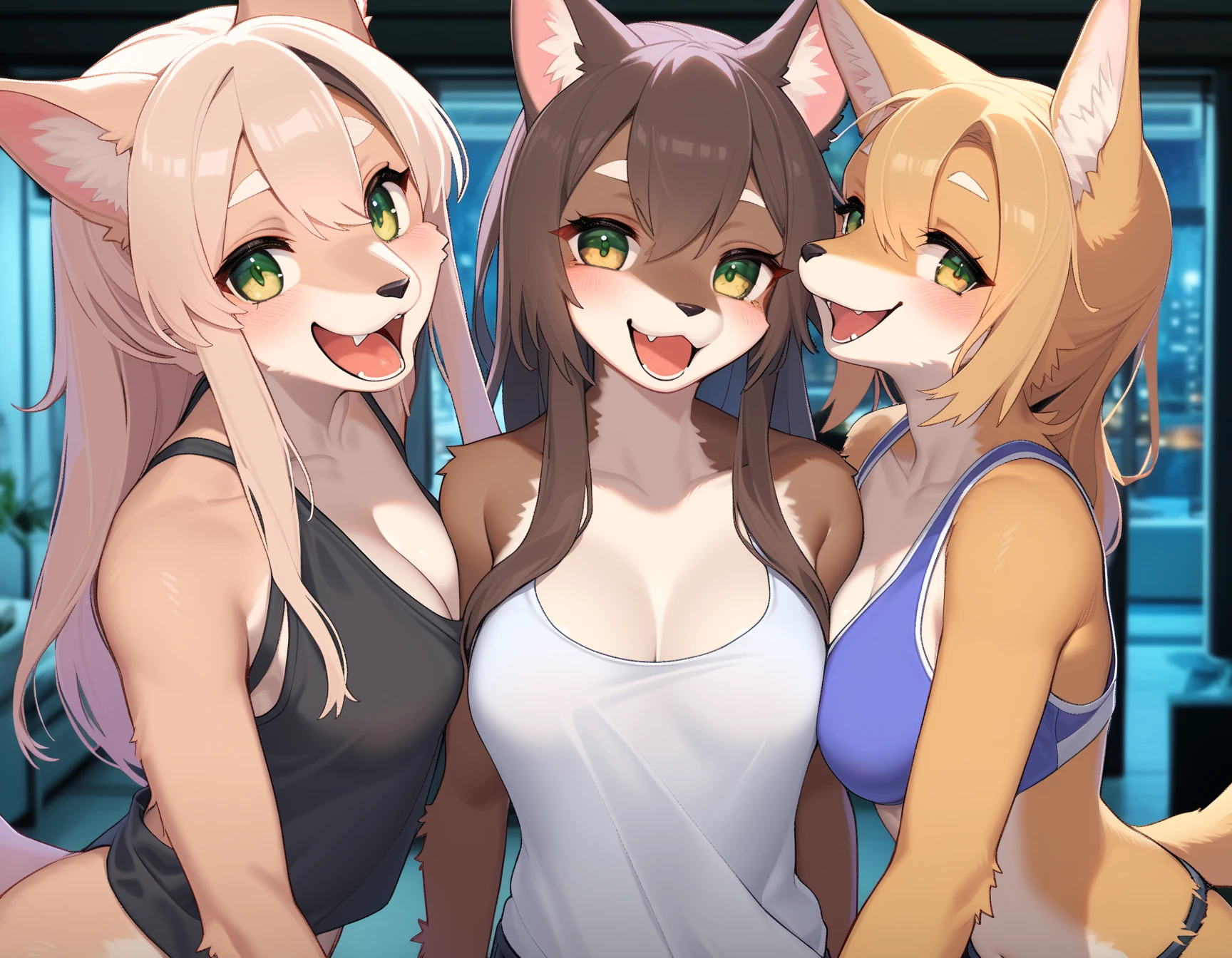 young furry girls sexy with, (big boobs:1.4) sexy