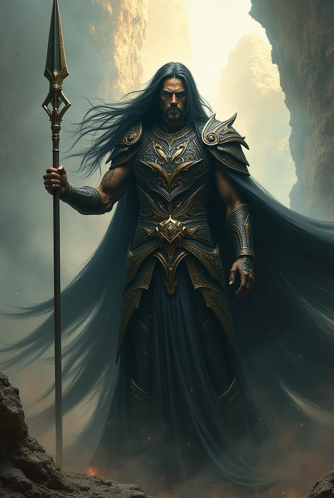 (masterpiece) create a ultra realistic Portrait of a strong and handsome male winged god. The god should have a confident and powerful expression on his face, with piercing eyes that convey his strength and wisdom. His hair should be long and flowing, and his skin should be smooth and flawless.As for clothing, the god should be adorned in regal and luxurious greek like garments, perhaps with a long flowing cape that billows behind him in the wind. He should be carrying a weapon of some sort, perhaps a sword of light or a spear of fire, to signify his strength and power. The overall mood of the image should be one of awe and reverence, with the god depicted in a majestic and god-like manner. The background of the image should be epic and grand, perhaps with clouds or mountains in the distance to further emphasize the god's divine stature. The final image should be awe-inspiring and leave the viewer in no doubt of the god's power and majesty. 3d render, octane render, cinematic, trending on artstation | Isometric | Centered hipereallistic cover  photo awesome full color, ,  hand drawn, dark, gritty, realistic  mucha, klimt, erte .12k,  intricate. hight definition , cinematic,Rough sketch, mix of bold dark lines and loose lines, bold lines, on paper , full body with silky dress, humanoid, Full body