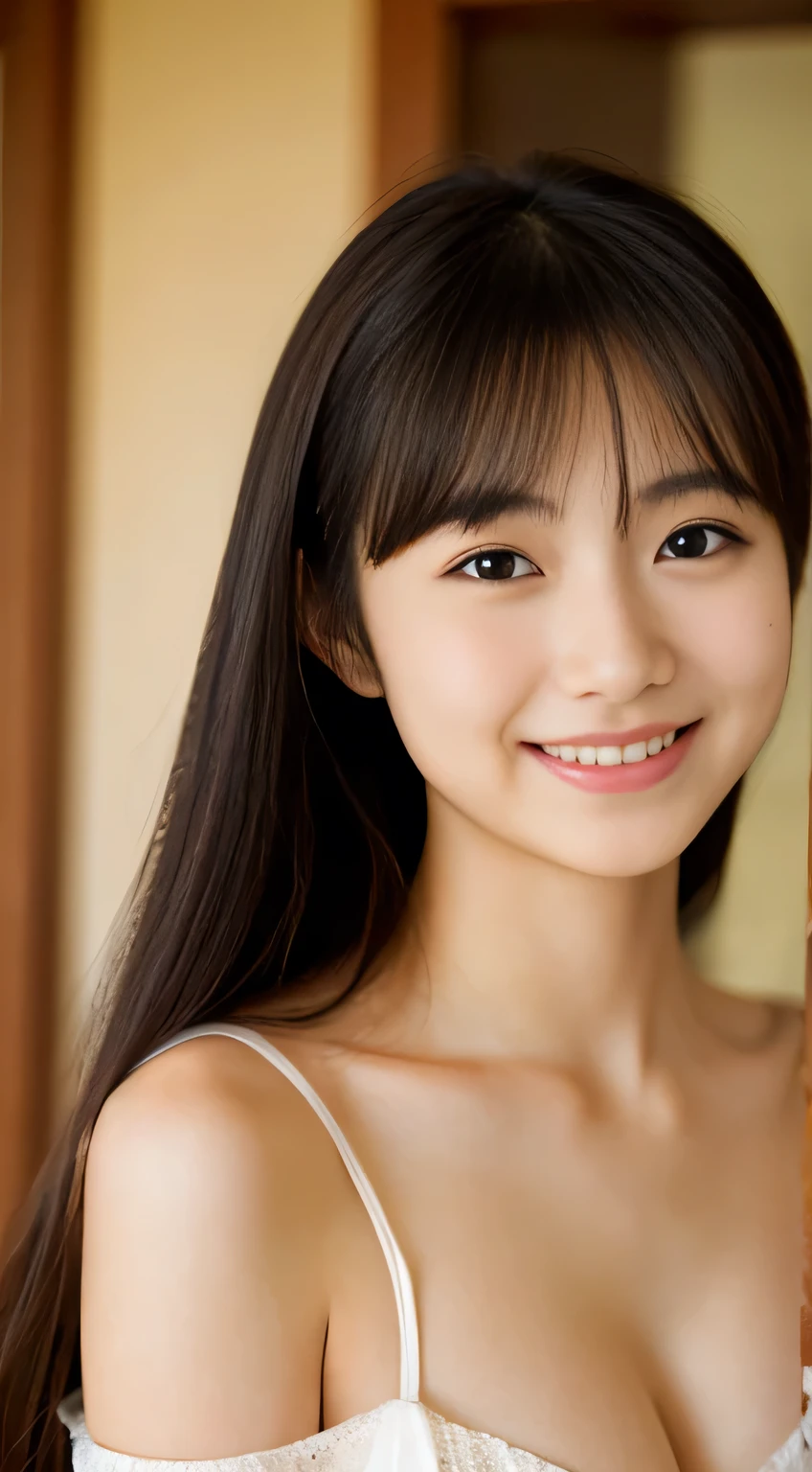masterpiece,best quality,(Japanese girl),((Beautiful girl)),cleavage,(off shoulder:1.2),(perfect body beauty:1.2),(shy smile),From slightly above,