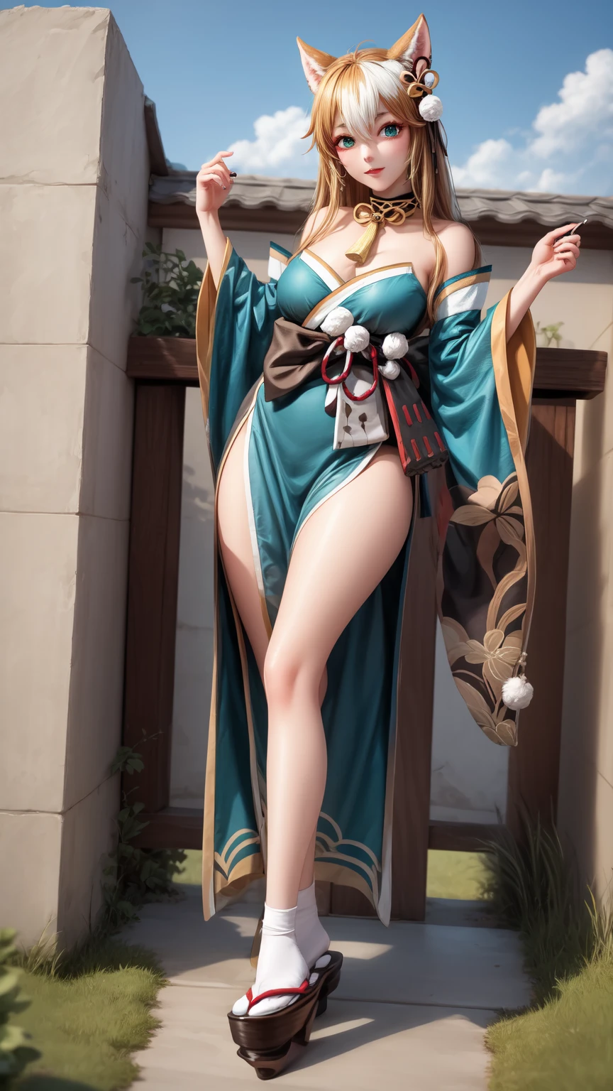 Kamiasto ayaka,Cool antique dress,China-style,Slim and healthy body shape,Hanfu,Ocean park,The curve is obvious,Gym girl,Fleshy thighs,Comic cover style,Comic title,adolable,Ocean park