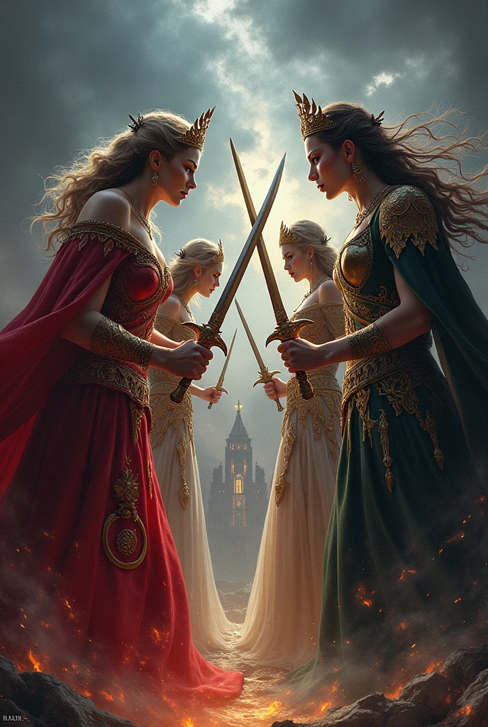 a wingless white fairy woman and her wingless army are fighting in a magical city full of monsters using bows and arrows. professional. 3D. ,ultra realistic, Very detailed, digital art. Game art