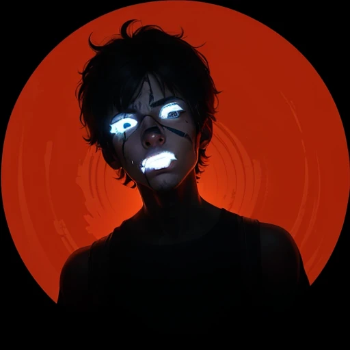 a close-up of a person with red eyes and a black body, junji ito 4 k, kaneki ken, handsome japanese demon boy, ken kaneki, 坏蛋动漫8 K, ninja killer portrait, 4k manga wallpaper, Tokyo ghoul, demon boy, shigenori soejima illustration, cell shading anime intricate, intricate ornate anime cgi style, thumbnail for music album. 8k, Spitz, proffesional, clearing, hight contrast, high saturation, , deep, vivid blacks, crystal clearing