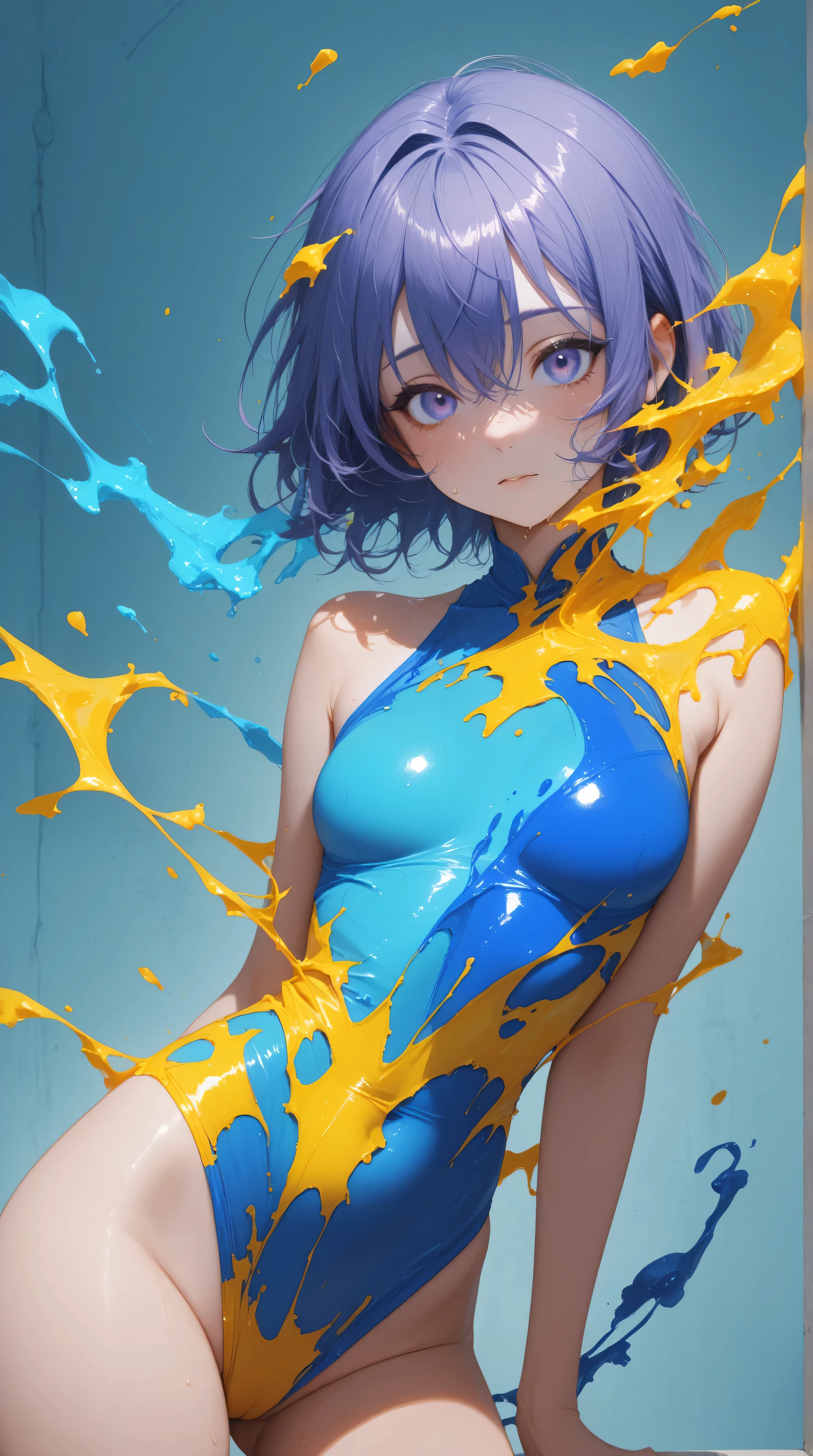 Kizi,Highly detailed, Amazing work,Vitreous luster,((clean backdrop)),In purple,(((blue colors))),red color,yellow colour,Best quality at best,clean backdrop