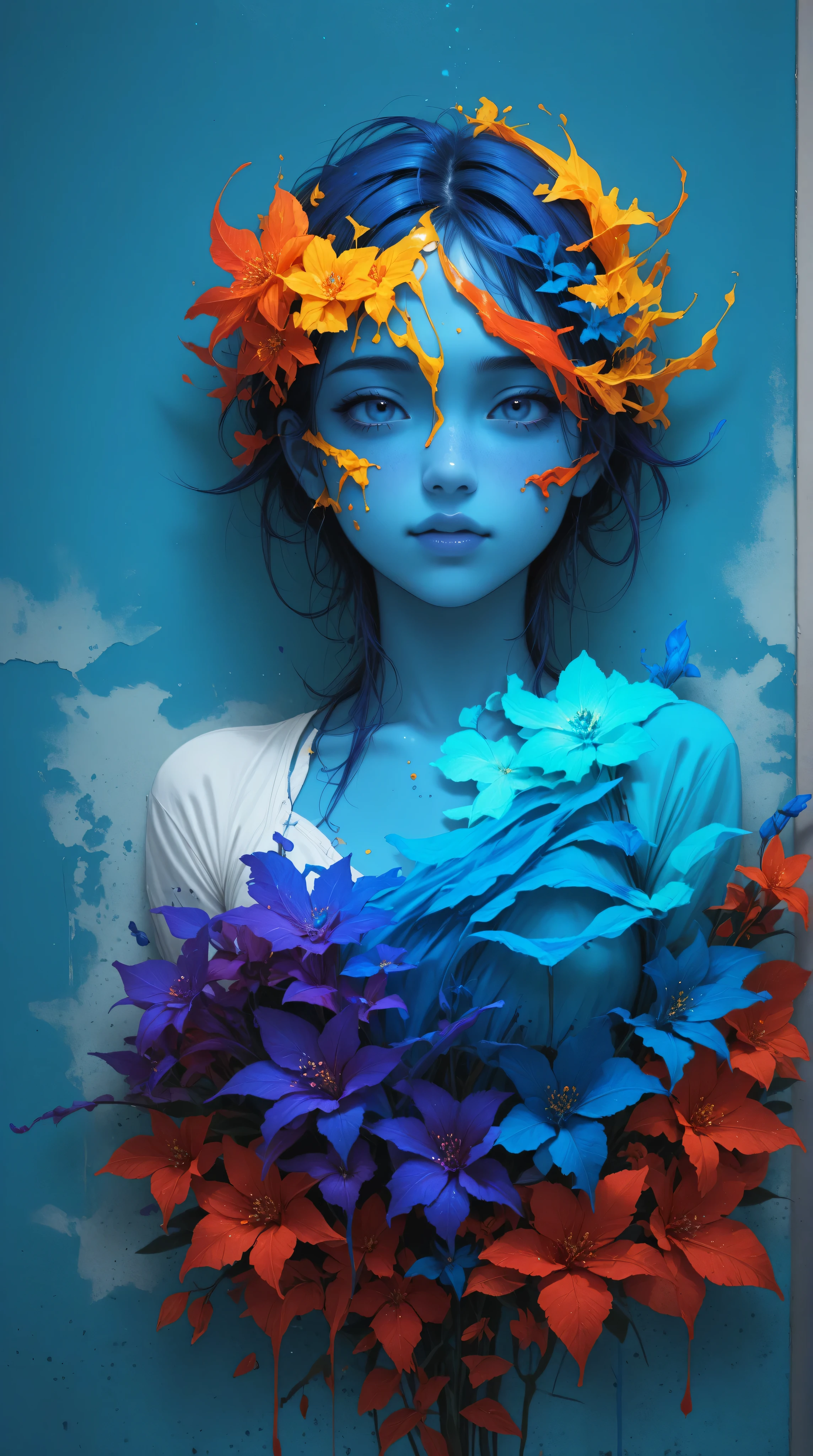 Kizi,Highly detailed, Amazing work,Vitreous luster,((clean backdrop)),In purple,(((blue colors))),red color,yellow colour,Best quality at best,clean backdrop