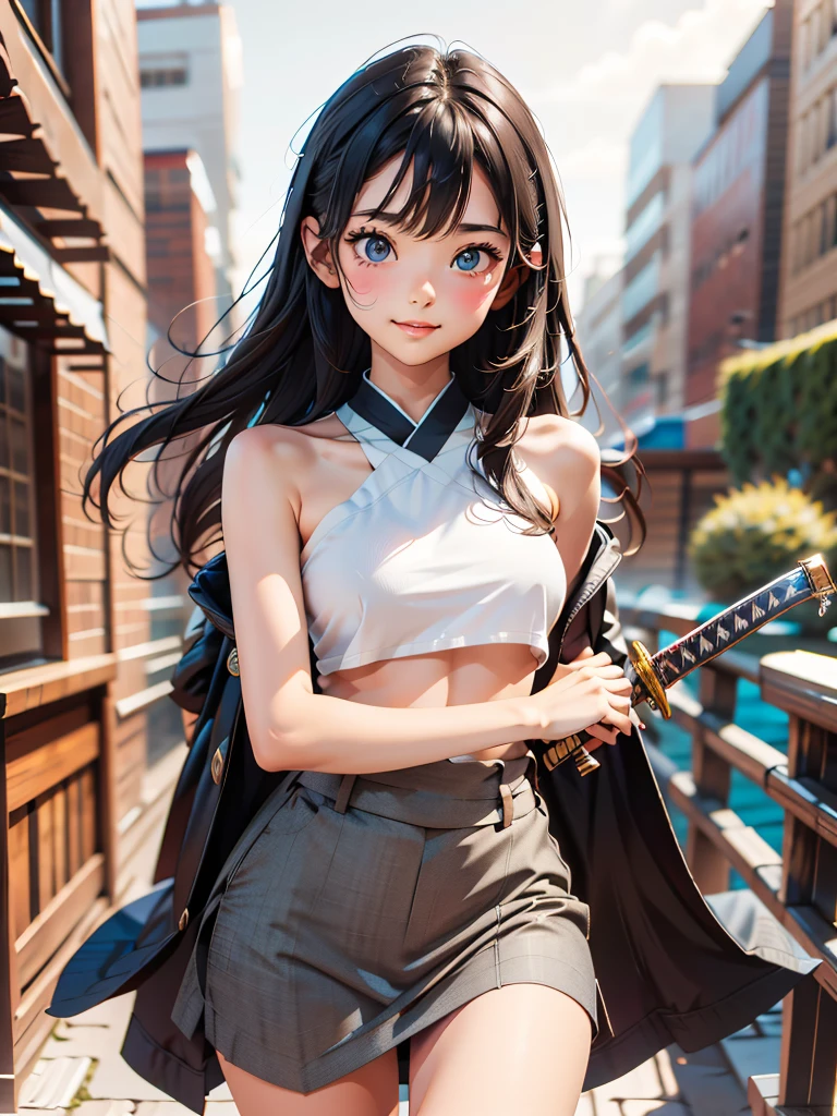 female Swordsman in swordsman skirt armor