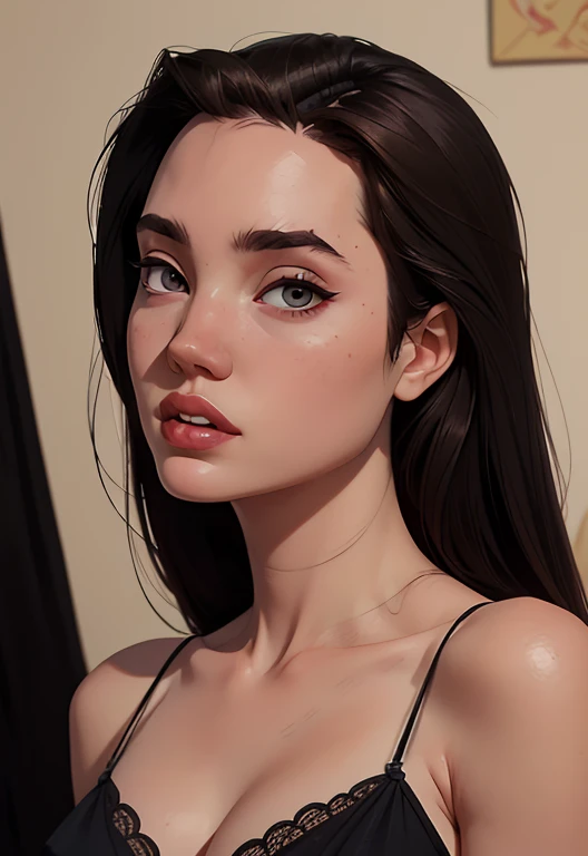 sksbrooke People, sksbrooke, Browsing Caution, (masterpiece:1.2), (最high quality:1.2), Perfect Eyes, Perfect Face, (night),, (Cleavage), close, One girl, alone, Black eyes, (Large Breasts), Firm breasts, Nipples, elaborate lingerie,  ､masterpiece, 最high quality, high quality, High resolution, View from behind､(((Face close-up))), Face close-up