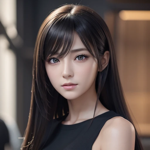 AraFed image of a woman with long hair and a black top , 3 d anime  realistic, photo realistic anime girl render,  8K Portrait Rendering ,  realistic anime 3 d style,  Smooth Anime CG Art ,  realistic young anime girl,  realistic. Chen Yi, photo realistic anime, beautiful  realistic face, hyper  realistic anime,  amazingly beautiful anime face portrait,  realistic beautiful face