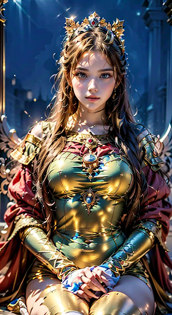 portrait, girl,  Middle Ages , classicism,  style painting, paint,  mastery, realistic, figurative, fine arts, oil on canvas, HDR, 8k,  Original Character ,  High resolution , high detail,  Focus on the face ,  thick thighs , LONG AND BEAUTIFUL LEGS, YOUNG MAIDEN, musa, MEDIEVAL PRINCESS,  Middle Ages ,  silver armor , dressed in silver, sitting, uncovered legs, sitting EM UM TRONO, sitting DE LADO, 
([long hair hair]:1.8), (full body:1.8), (upper body up:0.3), (hyper realistic:1.4), (realistic:1.3), (best quality real texture skin), Detailed eyes, detailed face, PERSEPHONE, persephone, (SFW:1.5) Hyperrealistic, LESS saggy breasts, (SMALL BREASTS:1.5), (HUGE LEGS:1.5), (LESS THIGHS:1.5),  perfect legs ,  perfect legs , pernas added, pernas added e perfeitas,  shapely legs,  shapely thighs, pernas added, Smooth thighs. ( erotic pose :1.5), ( thick eyebrows :1.2), (big purple eyes:1.2), ( ultra-detailed eyes :1.4), ( High-resolution eyes :1.1), ( ultra detailed skin texture :1.4), (Beautiful toned body:1.1),  cameltoe