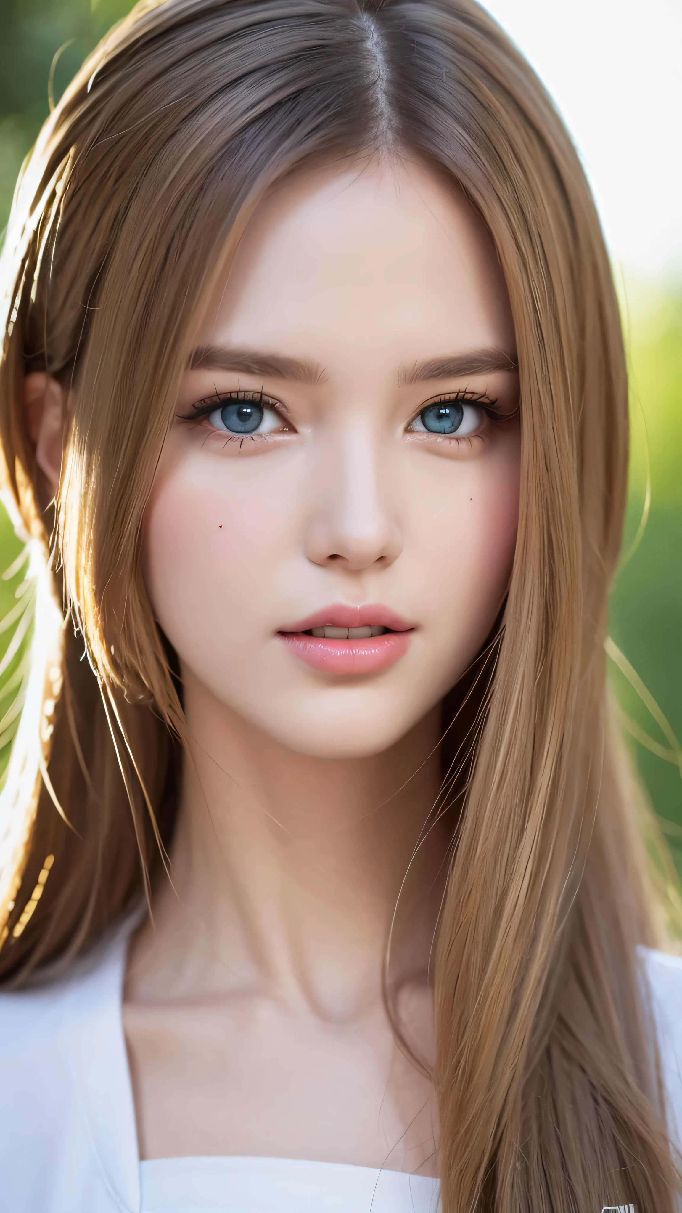 Ukrainian Women Photos . Face . Age 25, Sharp Chin , RAW photos , masterpiece, High definition photos, dslr , photorealistic 3 .9, Super high resolution, Top Quality , pink lips, Completely-valid, big, bright green eyes , white