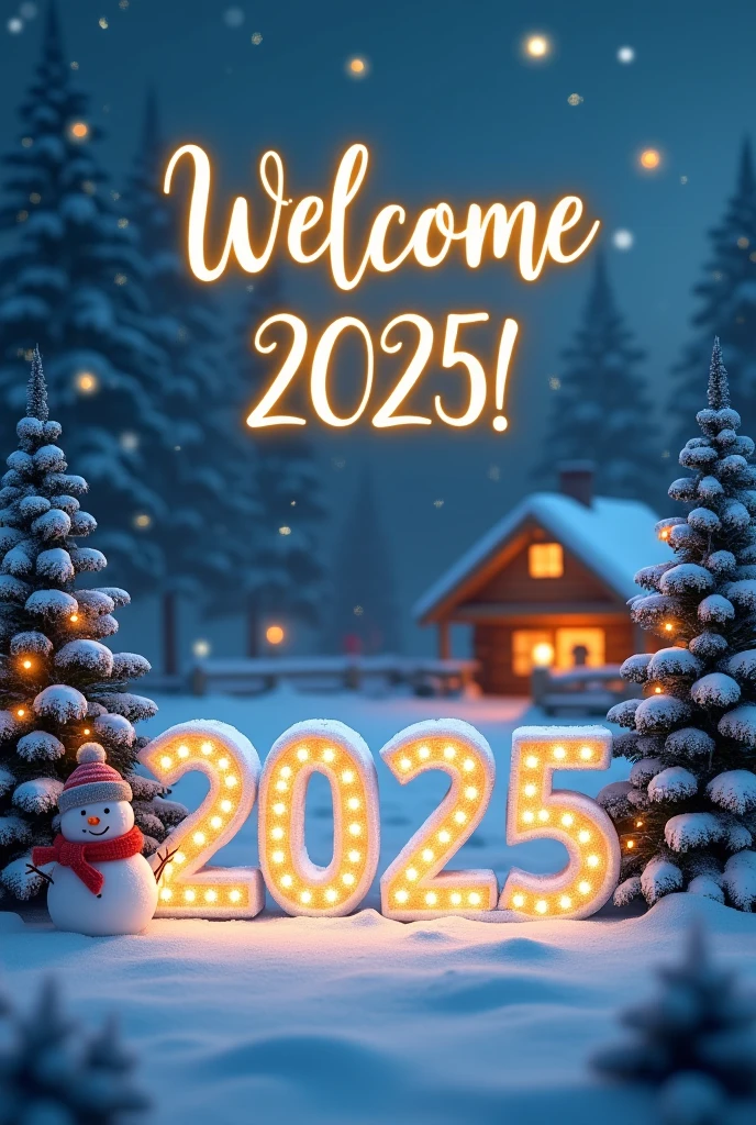 A vibrant and festive New Year poster featuring fireworks exploding in the night sky above a bustling city skyline. In the foreground, large bold numbers "2025" are prominently displayed, glowing with golden sparkles. Colorful confetti falls from the top, and a shimmering countdown clock is visible, showing "00:00". The background is illuminated by bright lights and the glow of the fireworks. Around the numbers, the text "Happy New Year!" is written in elegant, sparkling script.