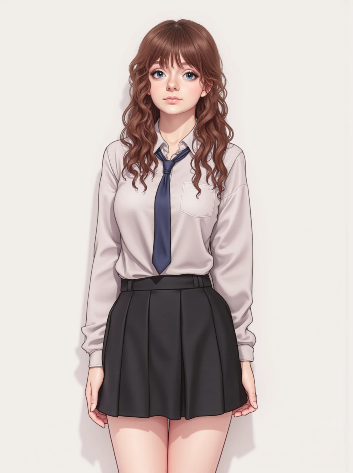 Create a -yeld bleyed girl with a tight skirt 