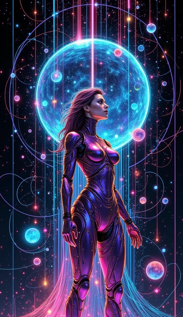 ((Best Quality, 8k, Masterpiece :1.3)) beautiful woman: 1.3, beautiful face with good sharpness, full body, saturated colors, psychedelic image, LSD, mandala, fractral, costume, tattoo, painted body, art similar to Alex Grey's art, lots of color saturation, vortex, planet earth, galaxy, with lots of lighting, shading and contrast, eyes well centered and with contrast, 3D depth, no clothes,  6 arms --auto --s2