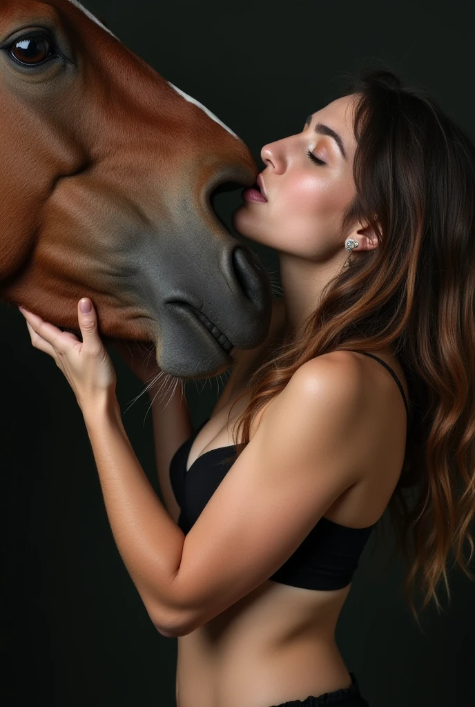 feral horse, horse pussy, anus, selfie, cunnilingus, human, female, smile