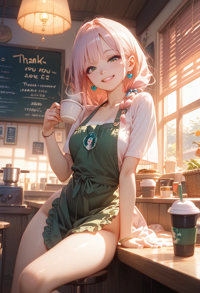 march_7th, (march_7th tight panties:1.4), 1girl, solo, (street, cute, food stall, street food, blush, happy:1.2), light particles, light rays, sidelighting, fate \(series\), genshin impact,cloud, illustration, pastel, artgerm wallpaper, masterpiece