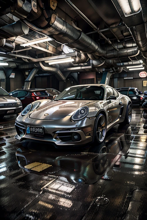 Image of a Porsche Cayman discovered in a parking area at a restaurant, December 2015