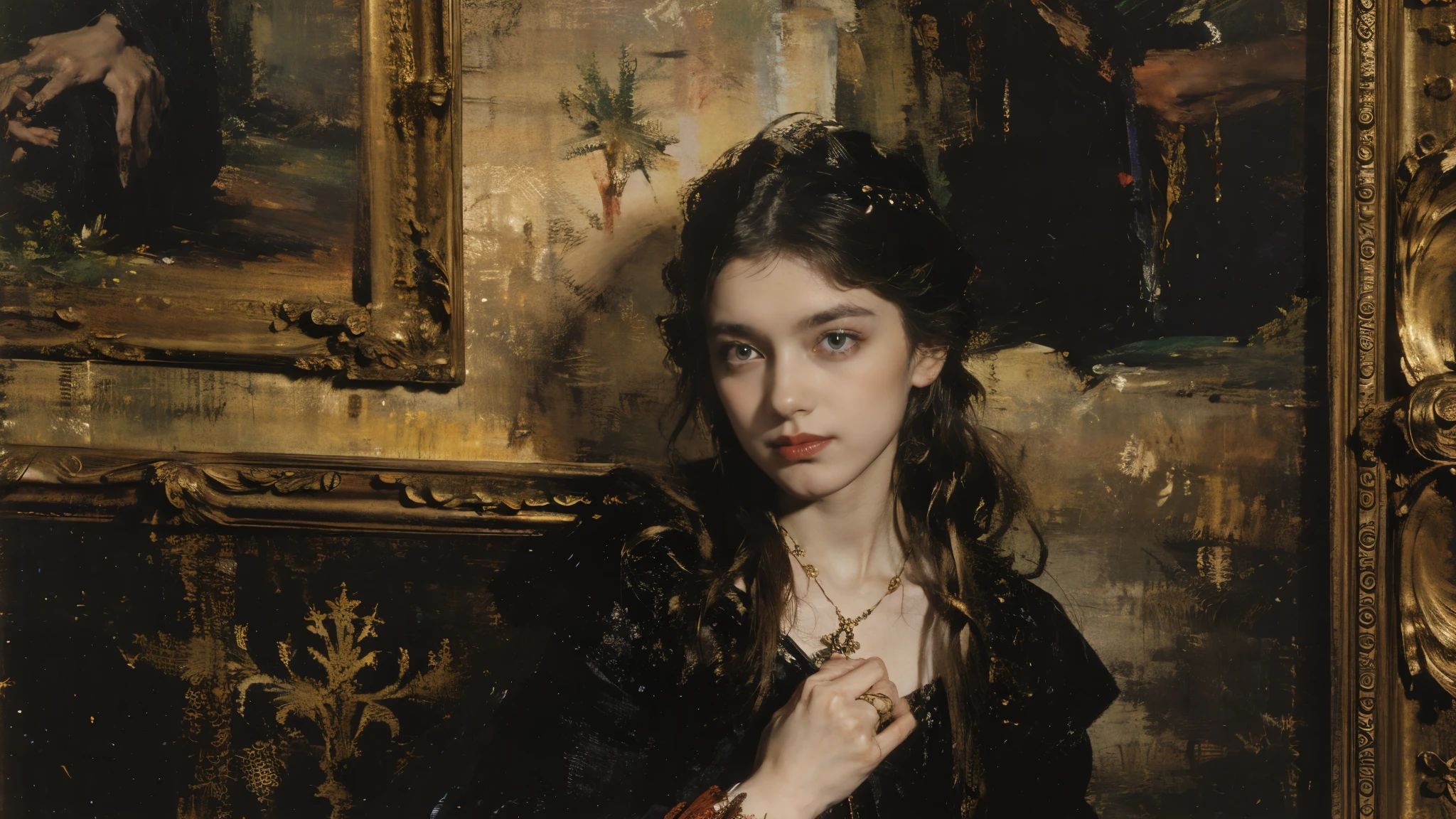 Russian girl in a bohemian Russian outfit love witchcraft is forced to use an amulet for love