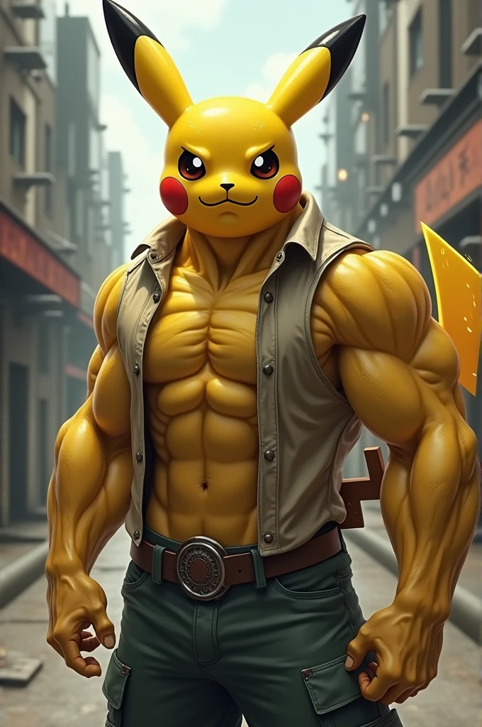 Pikachu boy man muscle beard
