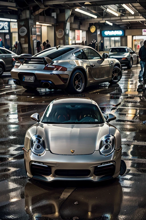 Image of a Porsche Cayman discovered in a parking area at a restaurant, December 2015