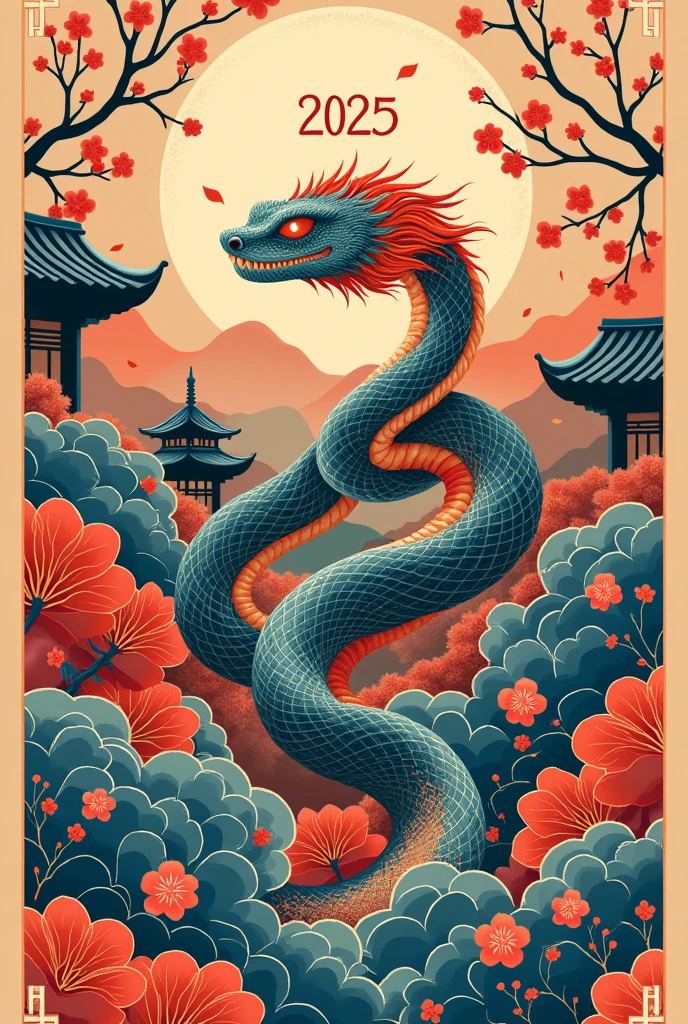 Tattoo design of a Chinese dragon flying down Asia 