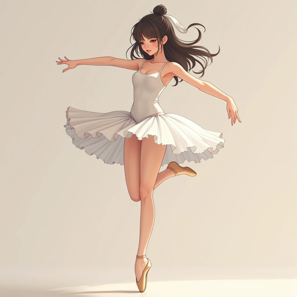 anime Illustration of a ballerina, white costume, tutu, camera perspective from underneath her thighs, showing pelvis, low shot, exposed thighs,
close up of crotch area from below, camera looking up, raising arms and legs, low camera angle, close up of under skirt, showing from underneath tutu skirt, kicking one leg, shot angle from underside, one leg raised up high, inner thighs, underwear, exposed crotch, visible groin, pubis mons, spread legs, on stage, looking from below, one leg raised up, tutu blown up, close up of crotch area from below