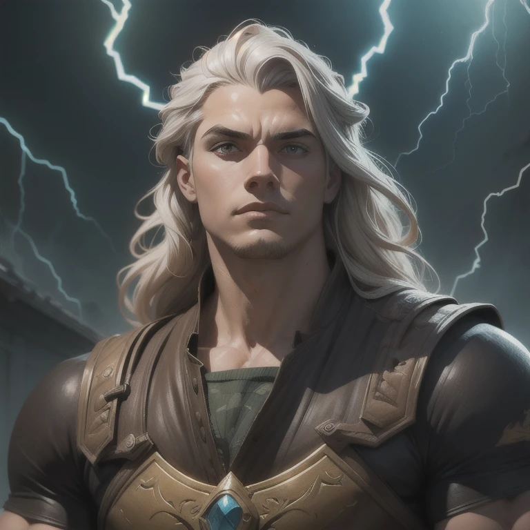  Full Portrait of Zeus ,  muscular and sturdy Greek god of lightning,  Four-color  ,full long white hair highly intricate detailed, Light and Shadow Effects, intricate, very detailed,  digital painting ,  Art Station ,  conceptual art, suave,  sharp focus,  illustration,  advanced digital anime art ,  atmospheric lighting ,  detailed face, 8 mil, QG, ArtStation, por Makoto Shinkai,  Stanley artgerm lau , wow, rossdraws”