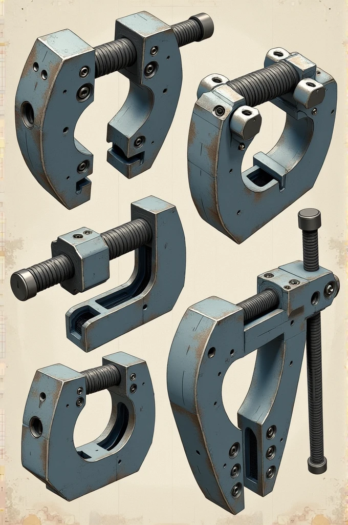 various types of ragum with emphasis on important parts such as jaws ...