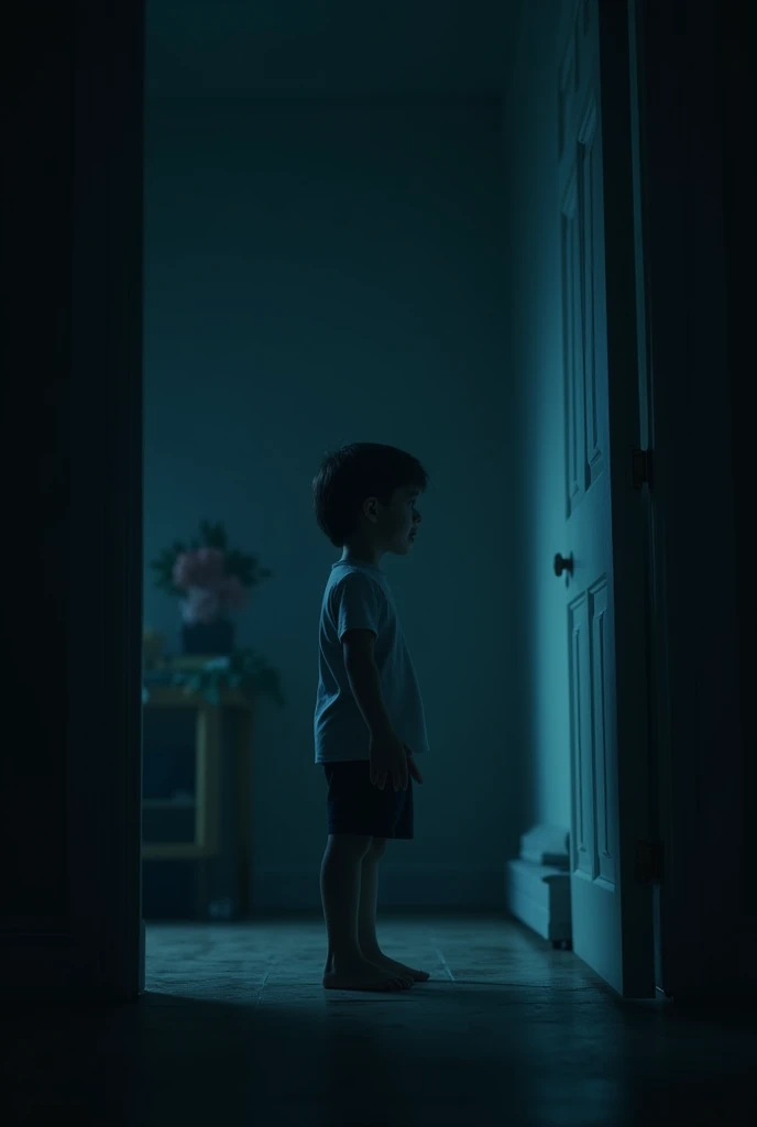 A VERY SKINNY TEENAGER STANDING IN THE BEDROOM TRYING ON HIS CELL PHONE