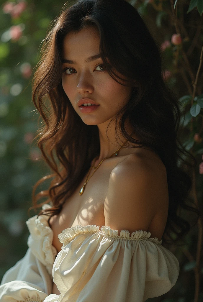 HDR photo of hyperrealistic art (cinematic lighting:1.1), front angle, warm lighting, countryside bliss, photo of aayushii with soft auburn waves and warm hazel eyes, wearing a floral maxi dress, dancing barefoot in a sun-dappled '60s meadow, (natural complexion), (ample breasts), (feminine curves), idyllic backdrop, earthy tones, (full body), joyful atmosphere, capturing the essence of '60s pastoral romance., high quality photography, 3 point lighting, flash with softbox, 4k, Canon EOS R3, hdr, smooth, sharp focus, high resolution, award winning photo, 80mm, f2.8, bokeh, ((photographed by Vogue)) . extremely high-resolution details, photographic, realism pushed to extreme, fine texture, incredibly lifelike, ((Glamour Shot)) . High dynamic range, vivid, rich details, clear shadows and highlights, realistic, intense, enhanced contrast, highly detailed <lora:aayushii:1>