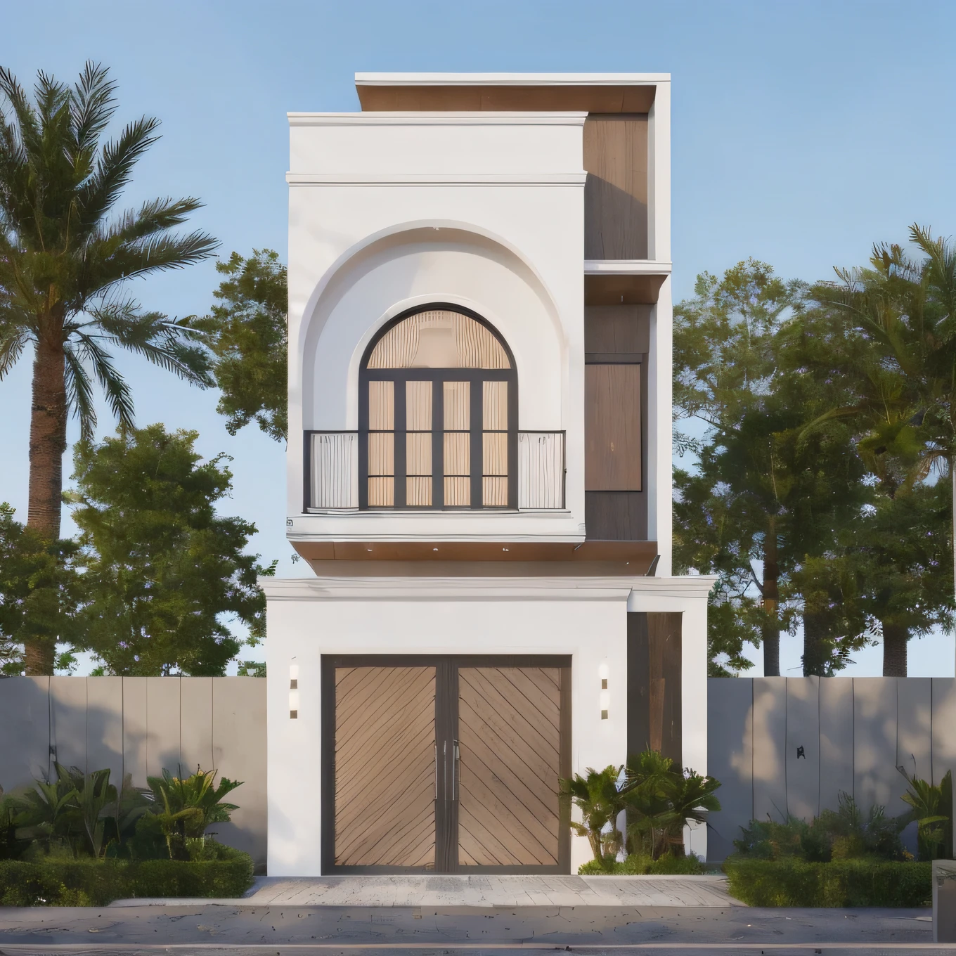 PLATFORM KTHOUSE, 1 morden WHITE house,1large yard, 1 road runs in front of the house, (RAW photo, real, best quality, masterpiece:1.2), look morden minimalist, 1 road in front of the house, dynamic lighting:1.3, (hyper realistic, photo-realistic:1.2), high quality, (dark lighting:1.2), perfect lighting, archdaily, no human, light at 12 noon, warm light in door:1.4, blue sky:1.3, shimering lighting:1.2