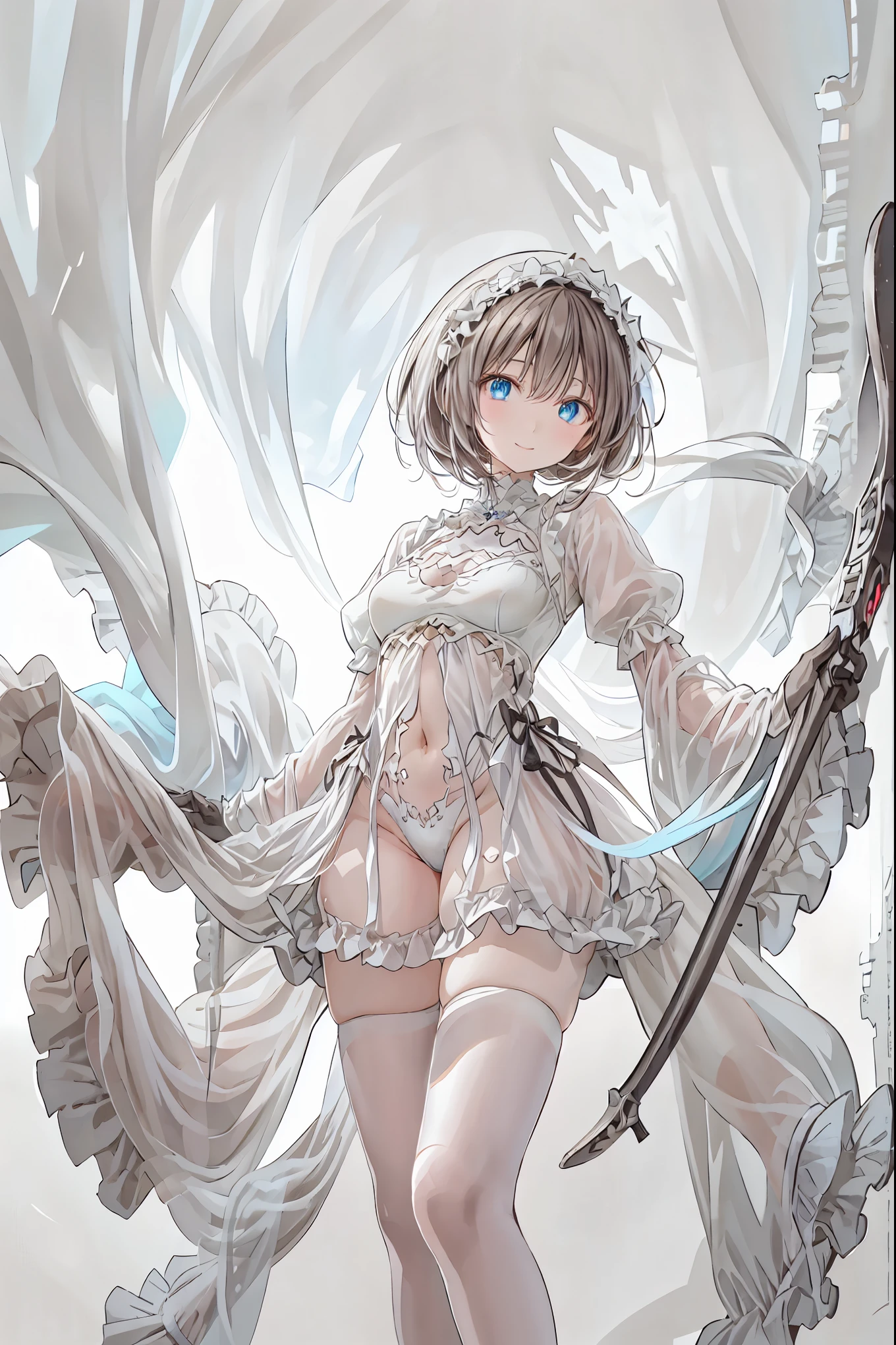 masterpiece, Park, blue sky, Boring Bang Bang , long eyelashes,((From below:1.2)),, blue eyes, Black Gothic Lolita, smile, Ribbon in hair, Gentle expression, brown hair, shortcuts, Unkempt Hair ,Short braided hair,Neat, slender beautiful woman,Correct posture,Small chest, Beautiful Legs, Enchanting gray-blue eyes are shining like stars,Droopy eyes, bright color, beautiful eyes,繊細なsmile,Textured Skin, best quality best , gentle and beautiful woman , anime style、