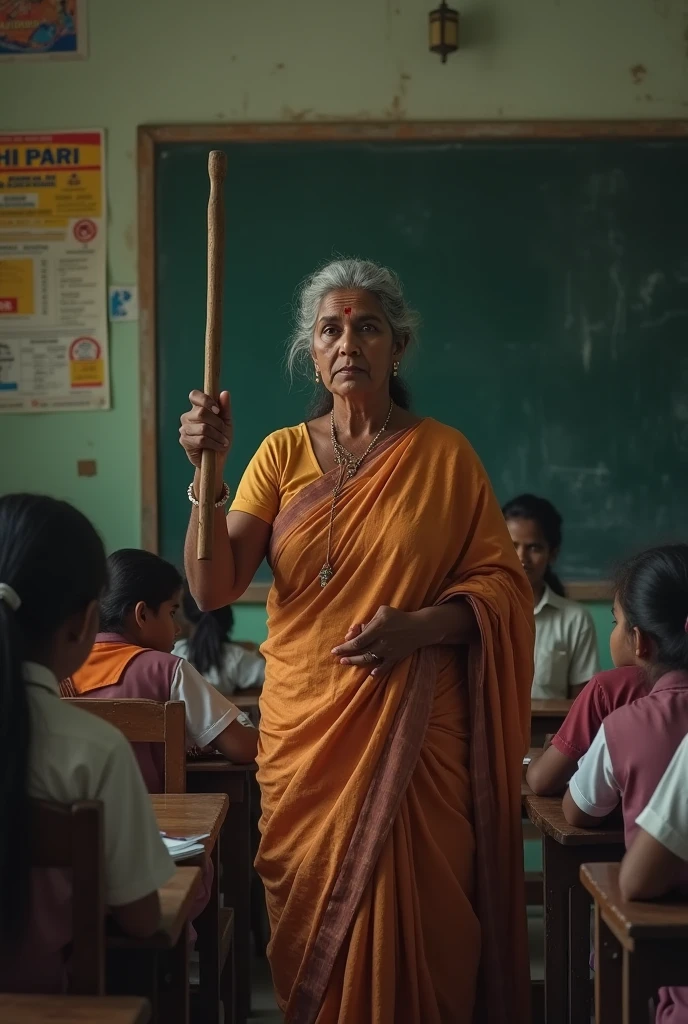 female teacher saree punish student ear