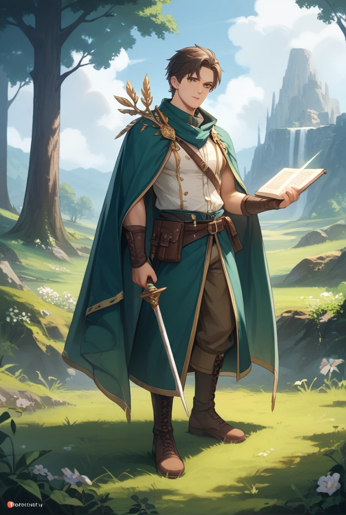 masterpiece, best quality, (masterpiece), druid knight, (1boy), (solo focus), (detailed face:1.1), glowing eyes, cloak, (long hair:1.1), short hair, fantsy wooden armor, scarred skin, full body view, stands with wide legs, leafs and brunches, bloom, lens flare, (high detail), war sunlight, scar on the nose
<lora:more_details:1>