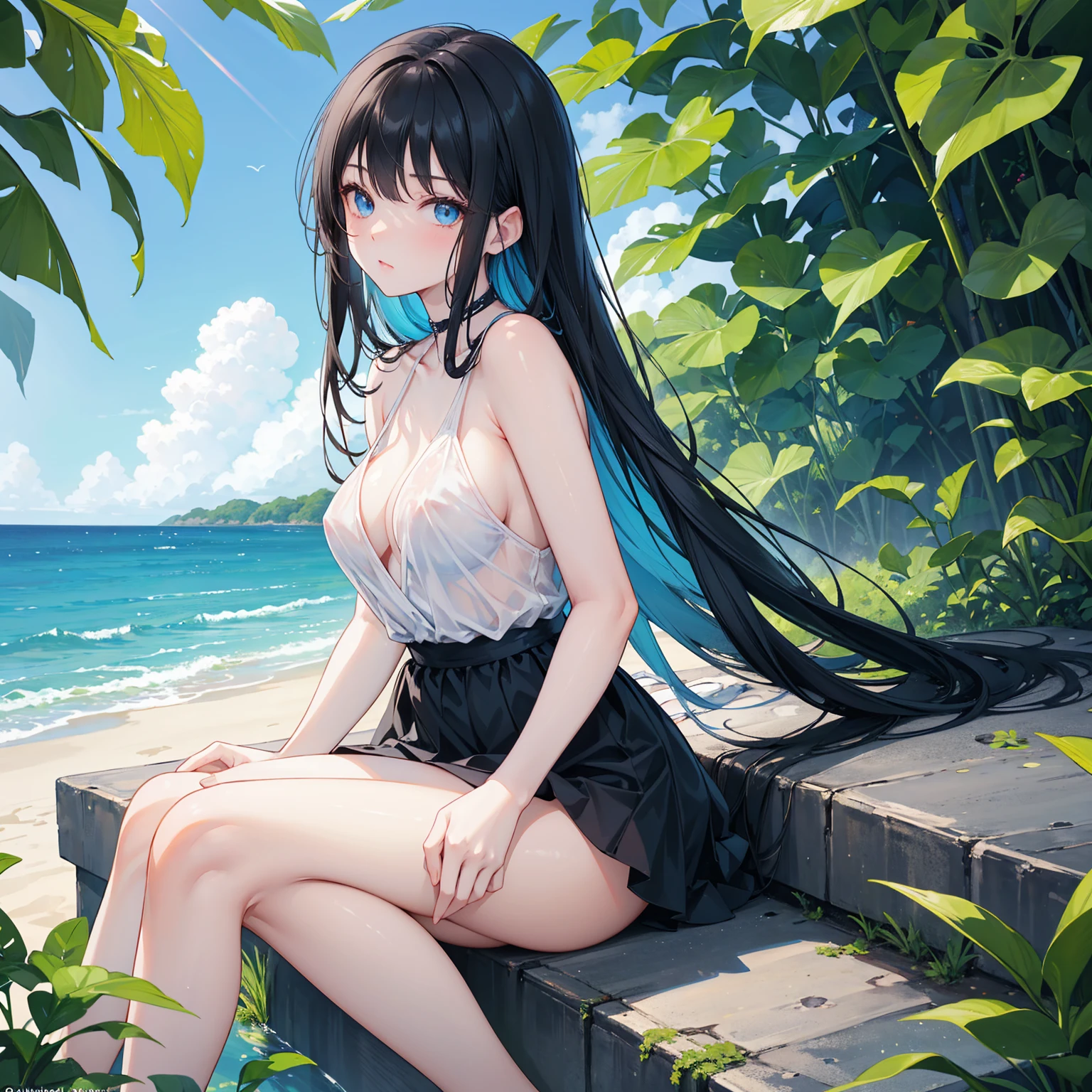 (Tabletop), (Highest quality), (8k)、Very detailed, female、Ruined Background(Black hair and pink 3:1),(Dark Eyes:1.4)to death、Mine system、Crying face、Wrist cutting、One female、Twin tails、Beautiful breasts、Cut on arm、Completely naked、Leg spread、NUDE、Nipples、topless、Underless