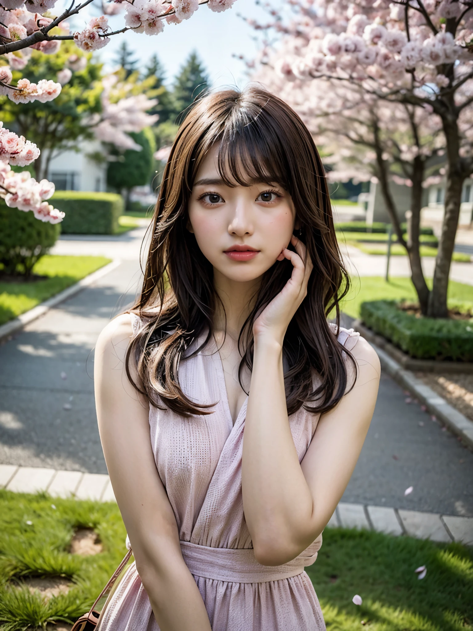 smile,((NSFW)),(Best Quality:1.2), Female dog,(Female organ:1.1),8K, Raw photo, Beautiful sexual woman, ((Her naked lower body is visible under her clothes.、股間のFemale organが見えている:1.3)),Detailed face and eyes,(((Alice in Wonderland:1.3))),whole body,amazing,A fairytale and unrealistic world,In the garden