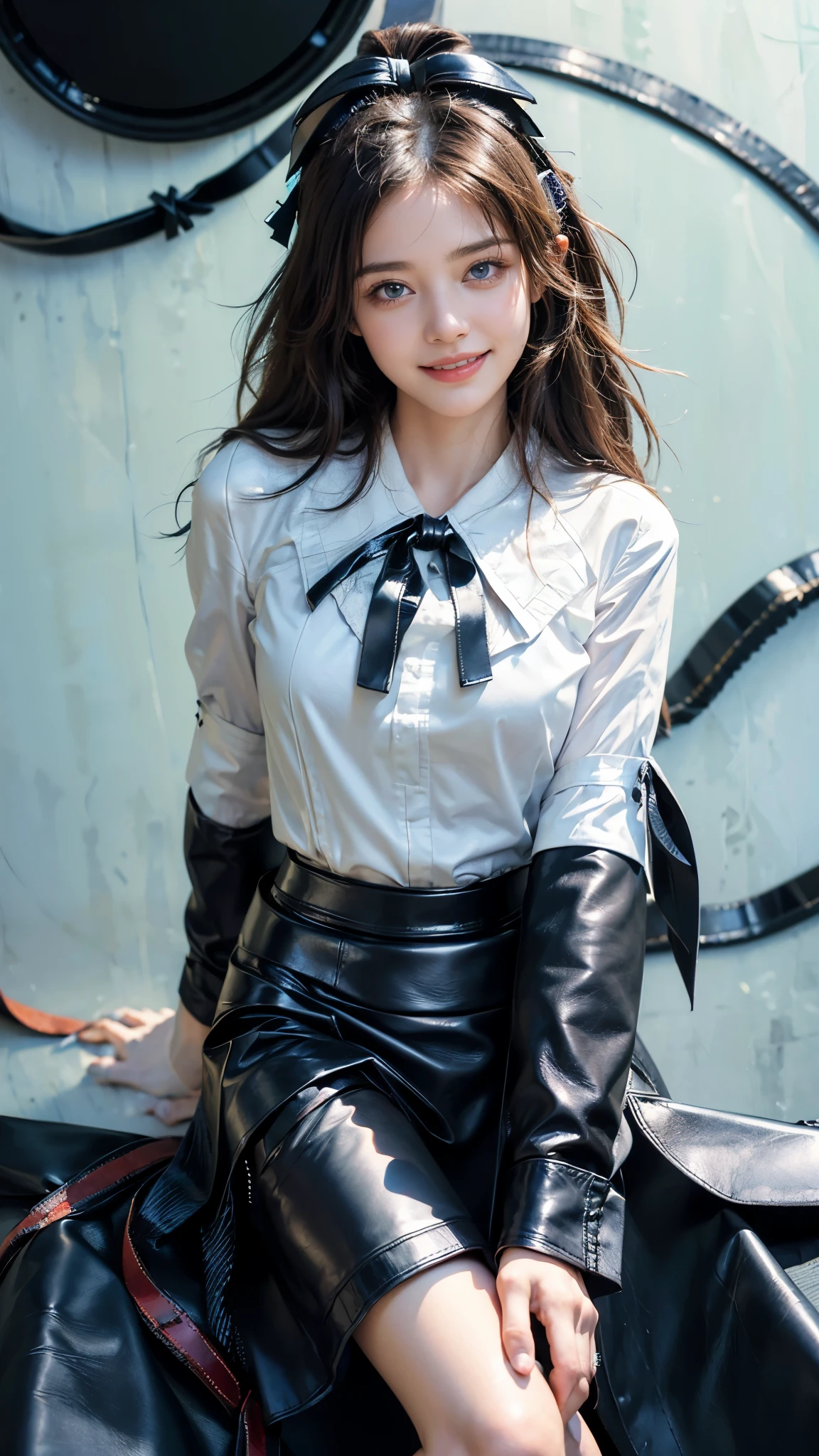 8k,masterpiece,basic quality、(1 person),Tifa Lockhart,Red eyes,City roofs,Black Hair,Long Hair,Professional Lighting,(Glowing Skin:1.2)、((Highest quality)),Highly detailed face and skin texture,Delicate eyes、Black slit skirt,Black Gloves, White button-up shirt,sexy、Black Panties、Big Breasts、Orgasm moment、Put a vibrator in the vagina