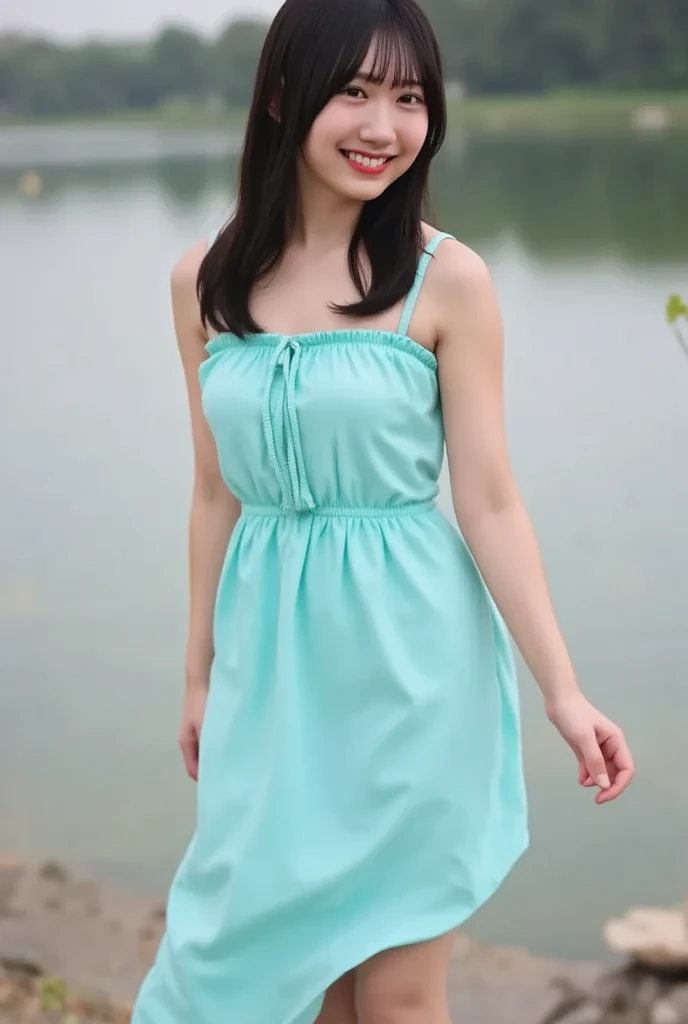 Japanese、woman、clear、Short Hair、Camisole dress