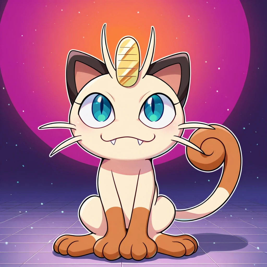(masterpiece), best quality, solo, no humans,  meowth 573-Draconis with black silver light-orange color palette