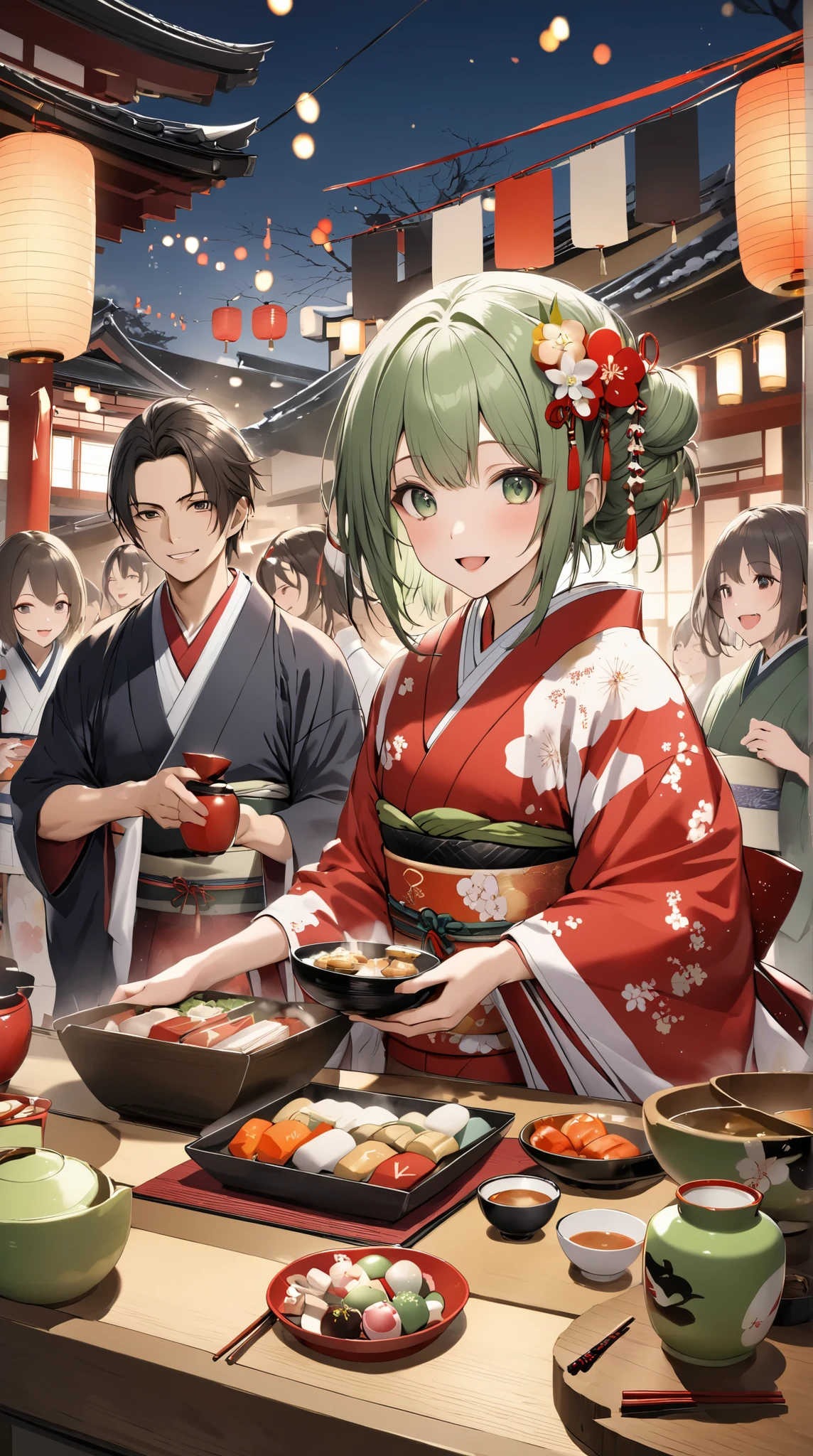 Japanese yunomi party, new year,