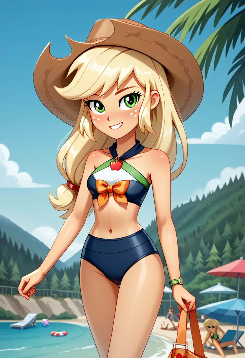 Eqg  Applejack in a swimsuit