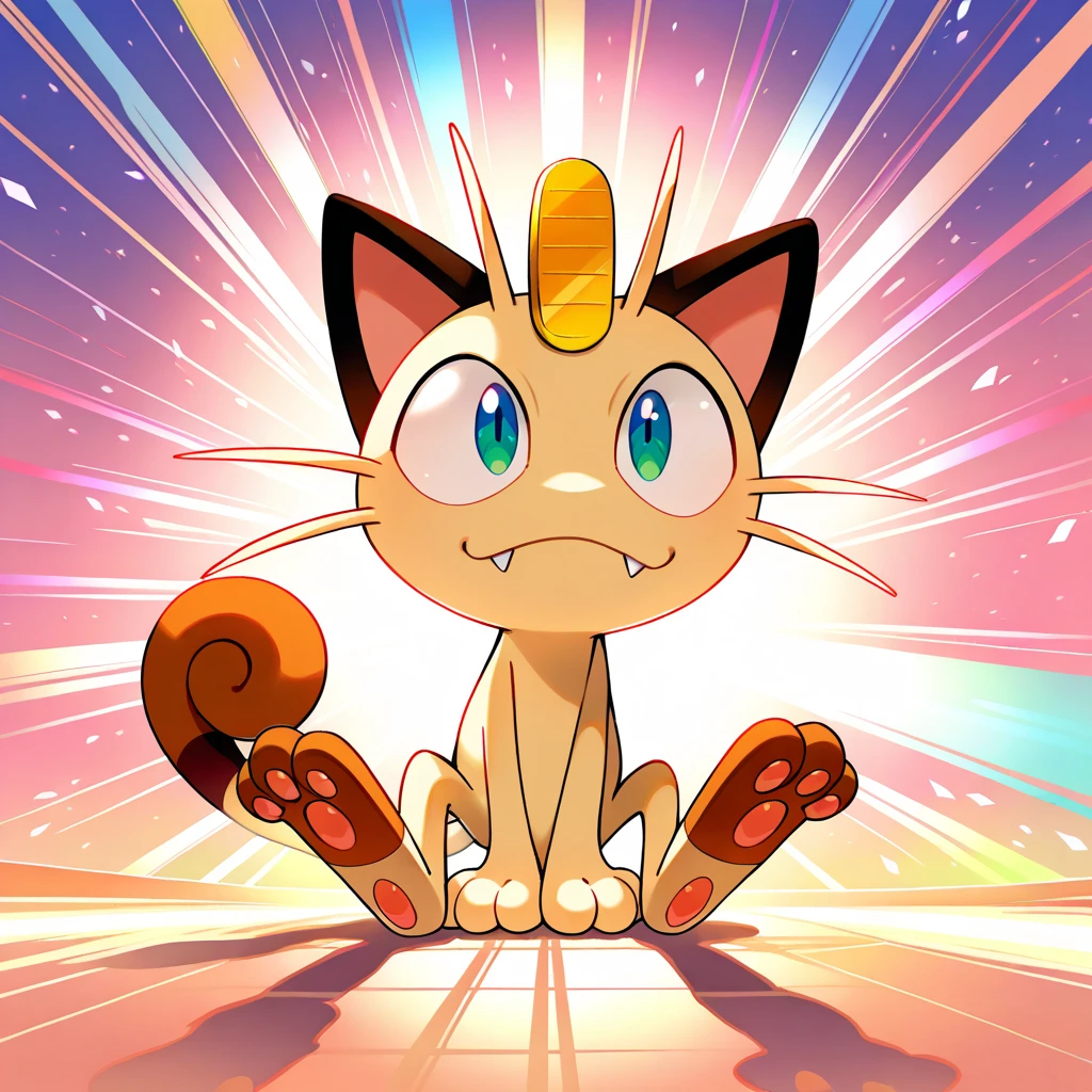 (masterpiece), best quality, solo, no humans,  meowth 573-Tigris with orange-yellow black and white color palette
