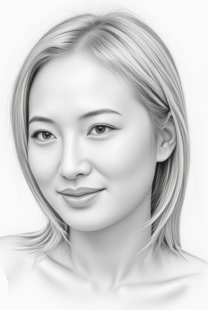 create a drawing of the face of a blond haired woman for Abstract Wall Art in pencil drawing style, wong-chan-flux