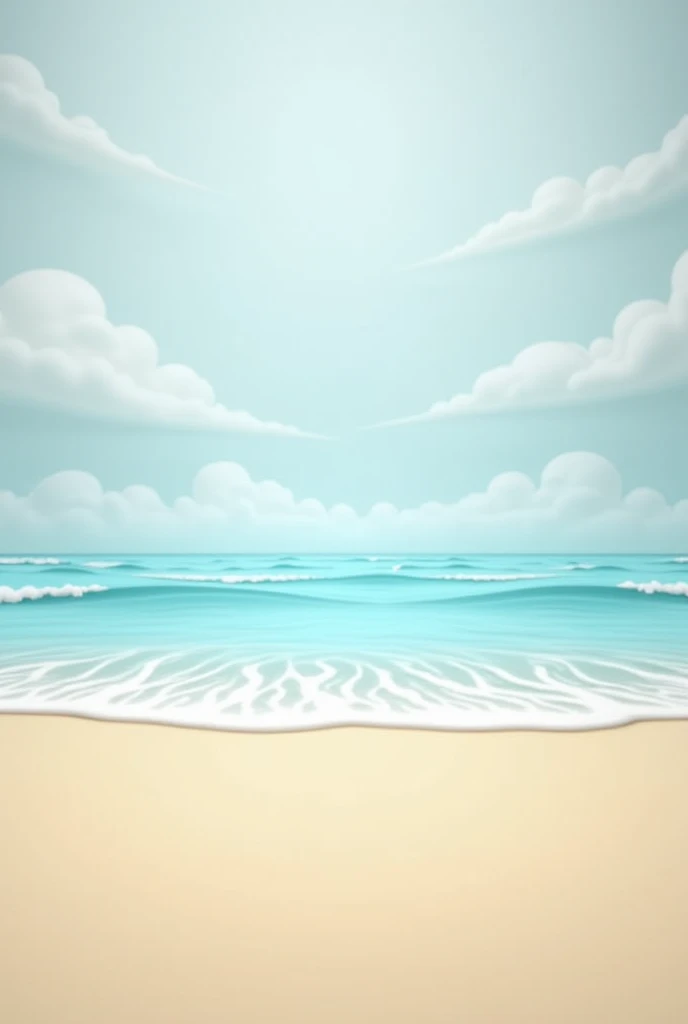 a view of an empty beach with no people ( 3d cardboard)