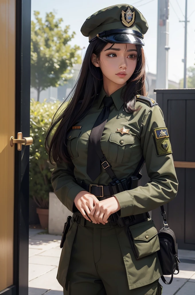 Beautiful woman in uniform