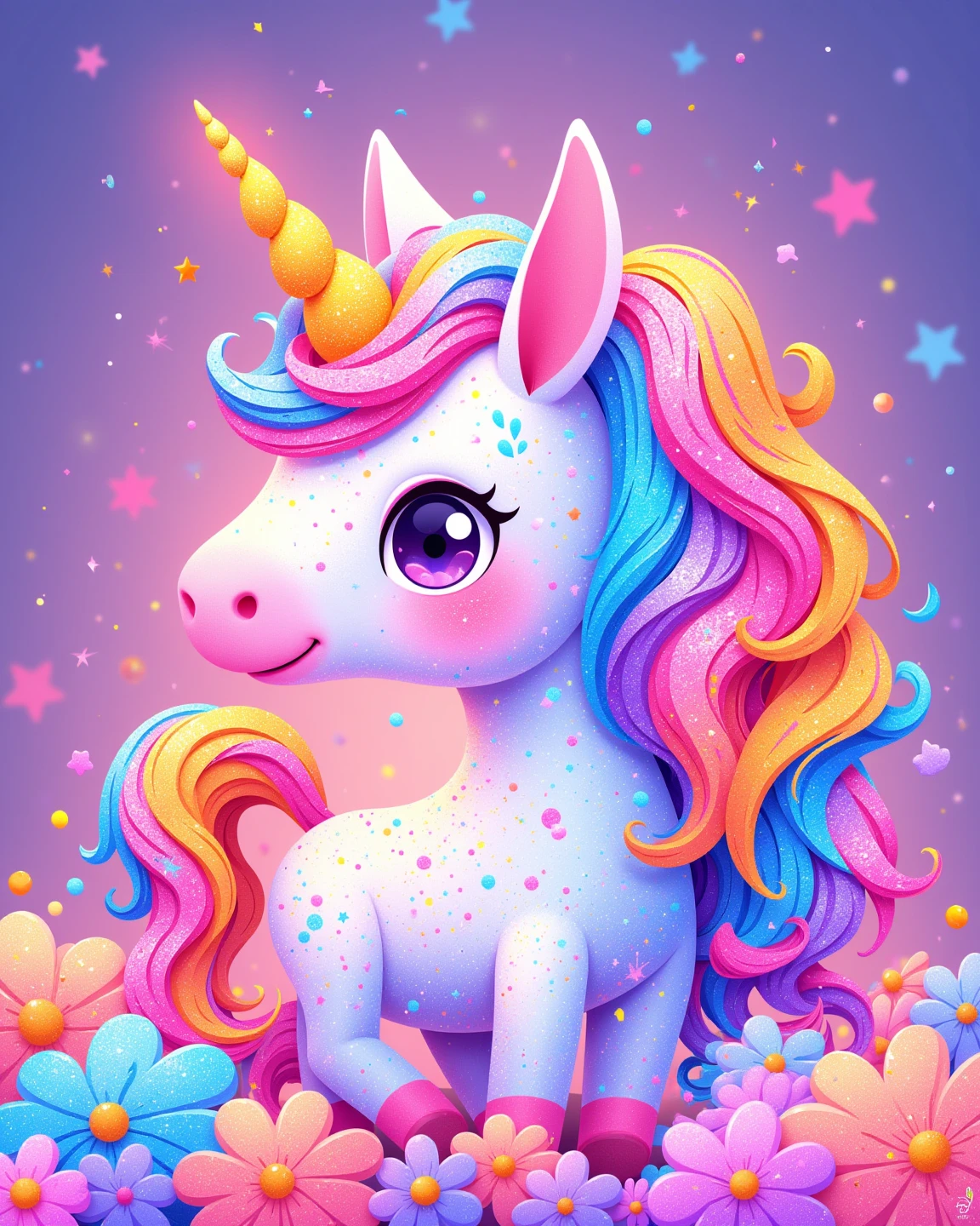 "Happy New Year" will be displayed on the screen as a header. new year poster. 
Sequin Art, Rainbow Unicorn, A unicorn made of rainbow glittering sequins, Super cute. Pastel rainbow glitter background, sparkling sequins, 
aidmanijiv6, flat illustration