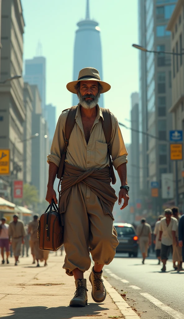 One day, Rafiq, a village goat herder known as "Goat Uncle," went to the city for a job interview.
