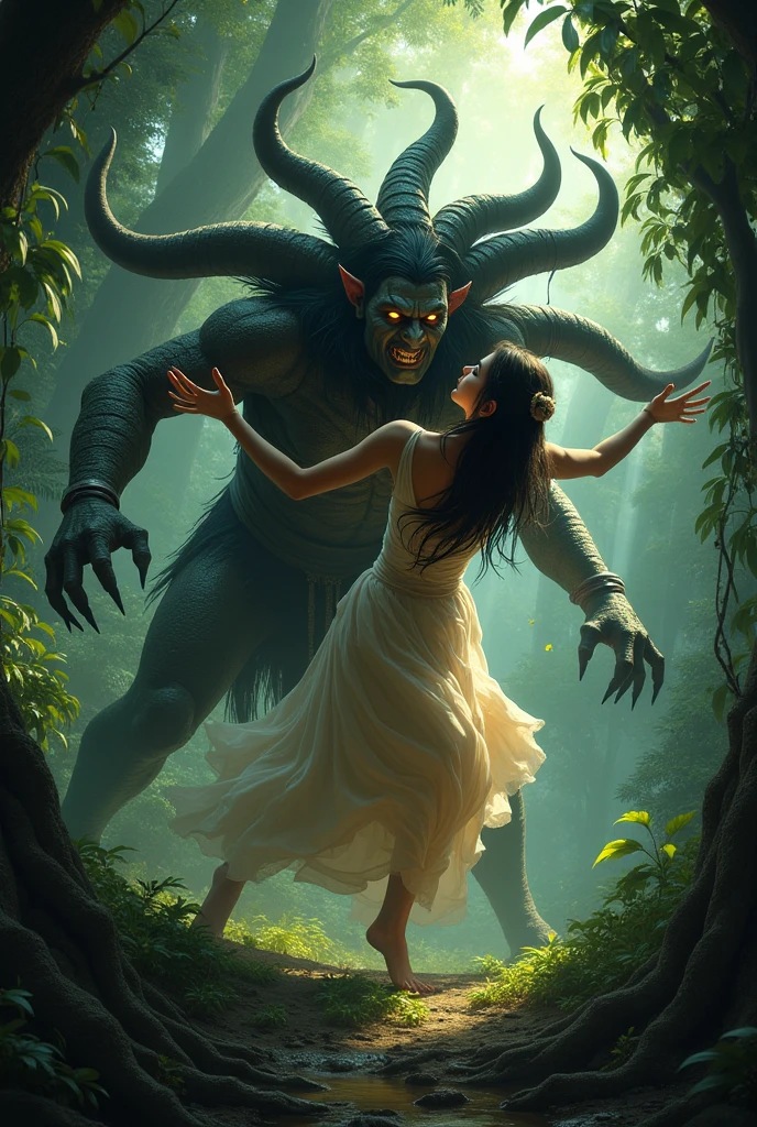 Ancient demon ravana having sex with beautiful woman Sita