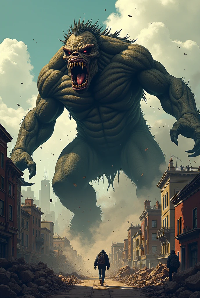 Giant monster,Zombies create attack states for the background
